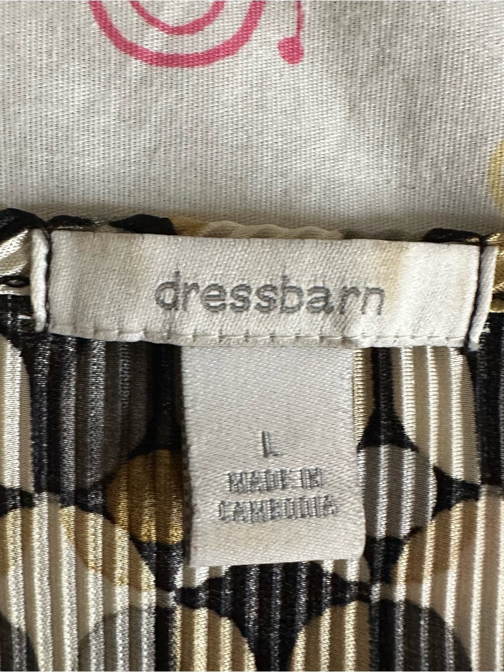 Dressbarn Y2K Black & Tan Boho Pattern Tie-Back Long-Sleeve Top - Picture 6 of 8